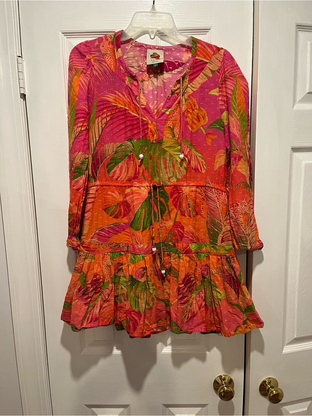 FARM Rio Pink & Orange Tropical Mini Dress